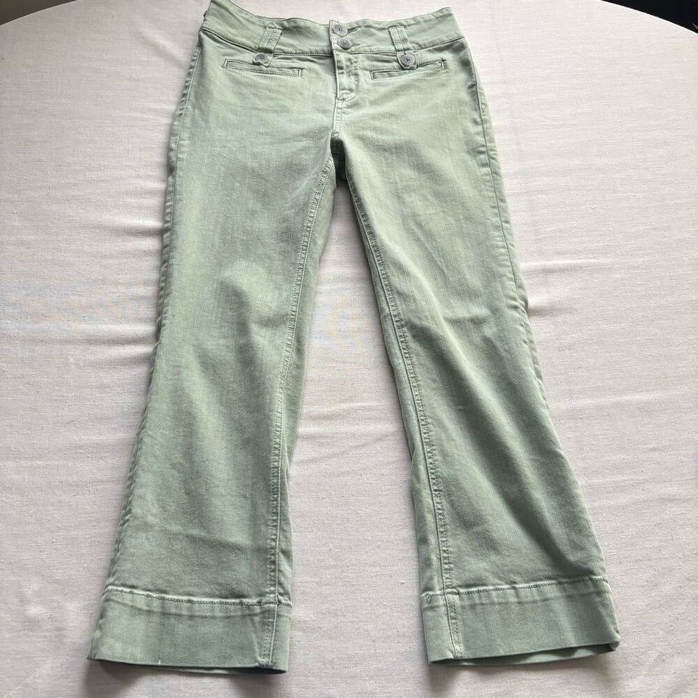 Anthropologie Pilcro & the Letterpress High Rise Flare Jeans Green 28 - Picture 2 of 12